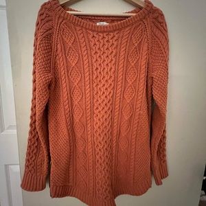 Women's Signature Cotton Fisherman Tunic Sweater Burnt Orange Medium | L.L.Bean